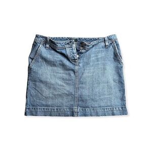J. Crew Vintage Light Wash Button Fly Denim Jeans Skirt Sz 10 Petite